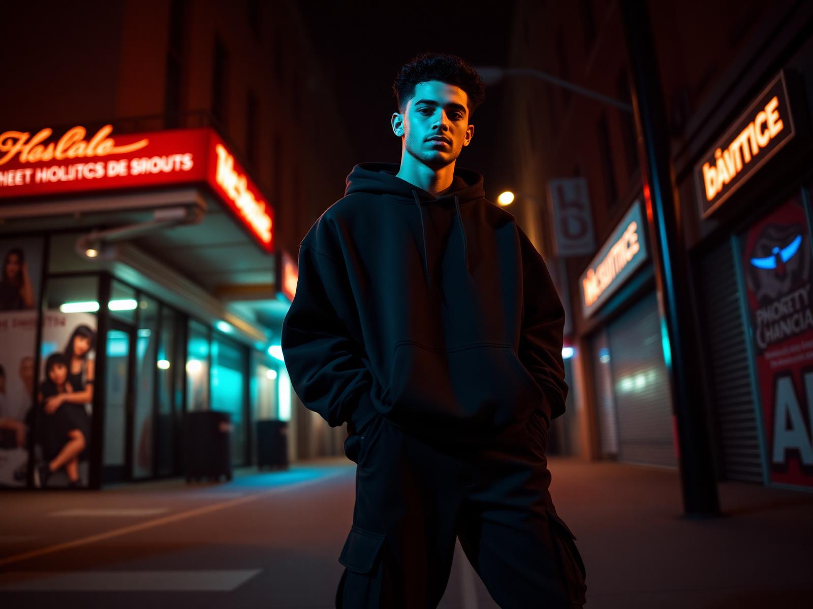 Model wearing Urban Threads streetwear